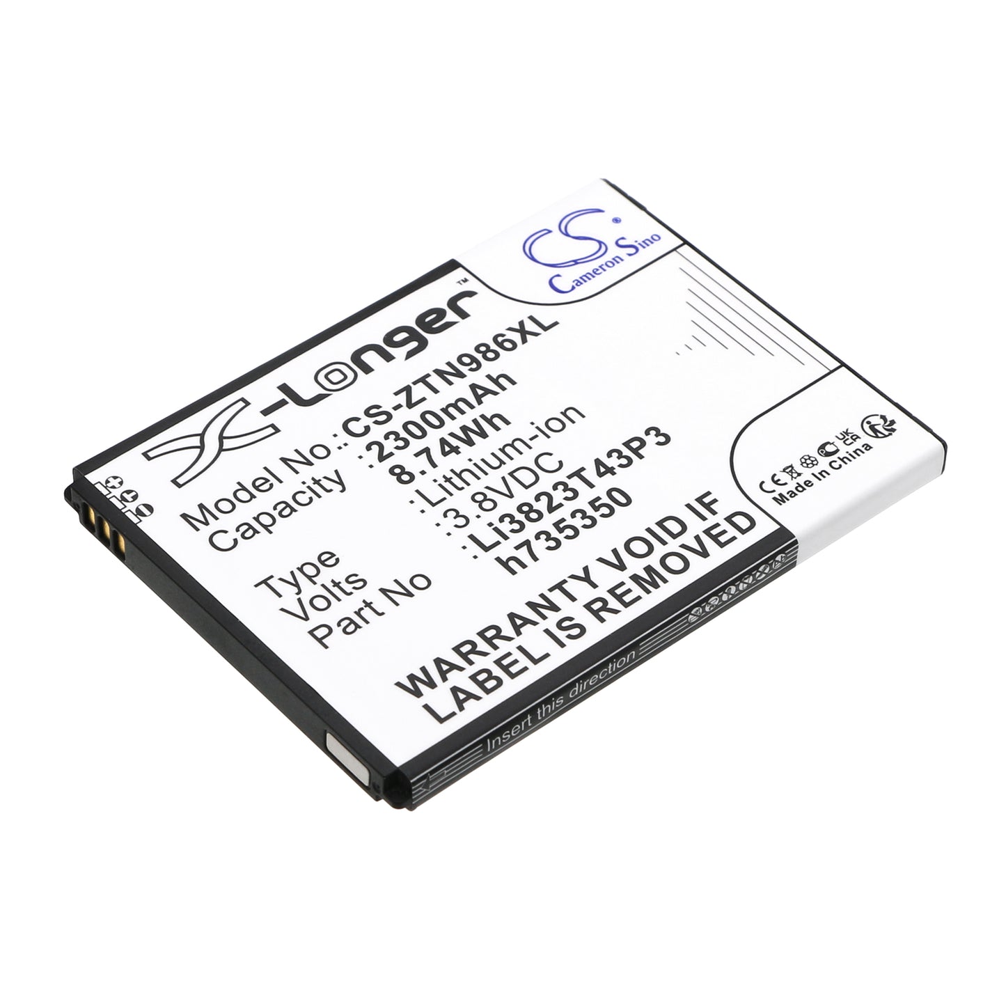 3.8V 2300mAh/8.74Wh Li-ion Mobile/SmartPhone Battery for BoostMobile