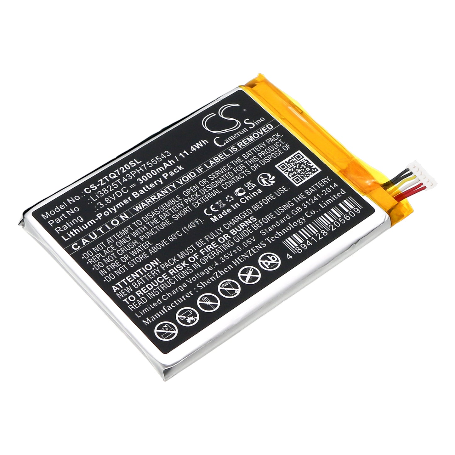CS-ZTQ720SL Replacement Battery – Compatible with Home Security Digital Life Con, V72M