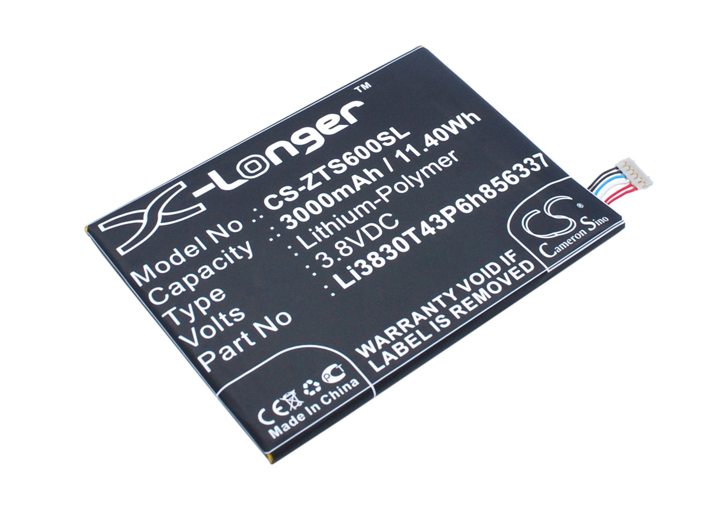 3.8V 3000mAh/11.40Wh Li-Polymer Mobile/SmartPhone Battery for Blackberry