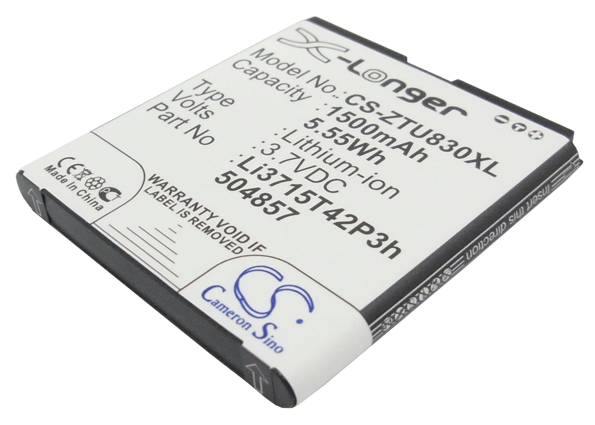 3.7V 1500mAh/5.55Wh Li-ion Mobile/SmartPhone Battery for ZT&T