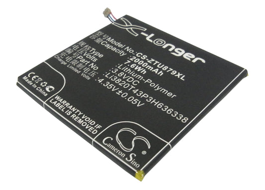 3.8V 2000mAh/7.60Wh Li-Polymer Mobile/SmartPhone Battery for ZTE