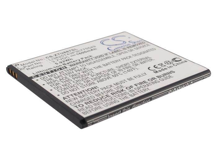 3.7V 1600mAh/5.92Wh Li-ion Mobile/SmartPhone Battery for ZTE
