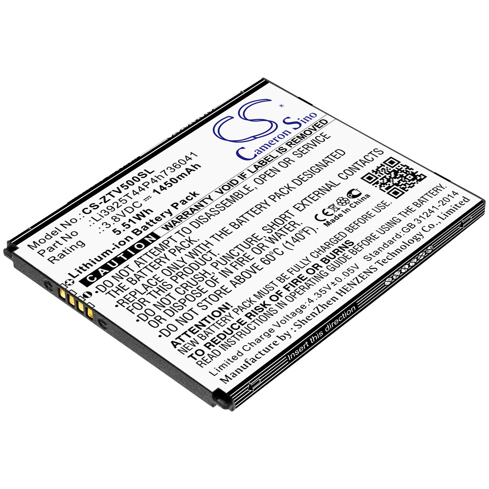 CS-ZTV500SL Replacement Battery – Compatible with Blade Vantage, Blade Vantage 5, VZW-Z839PP, Z839, Z855