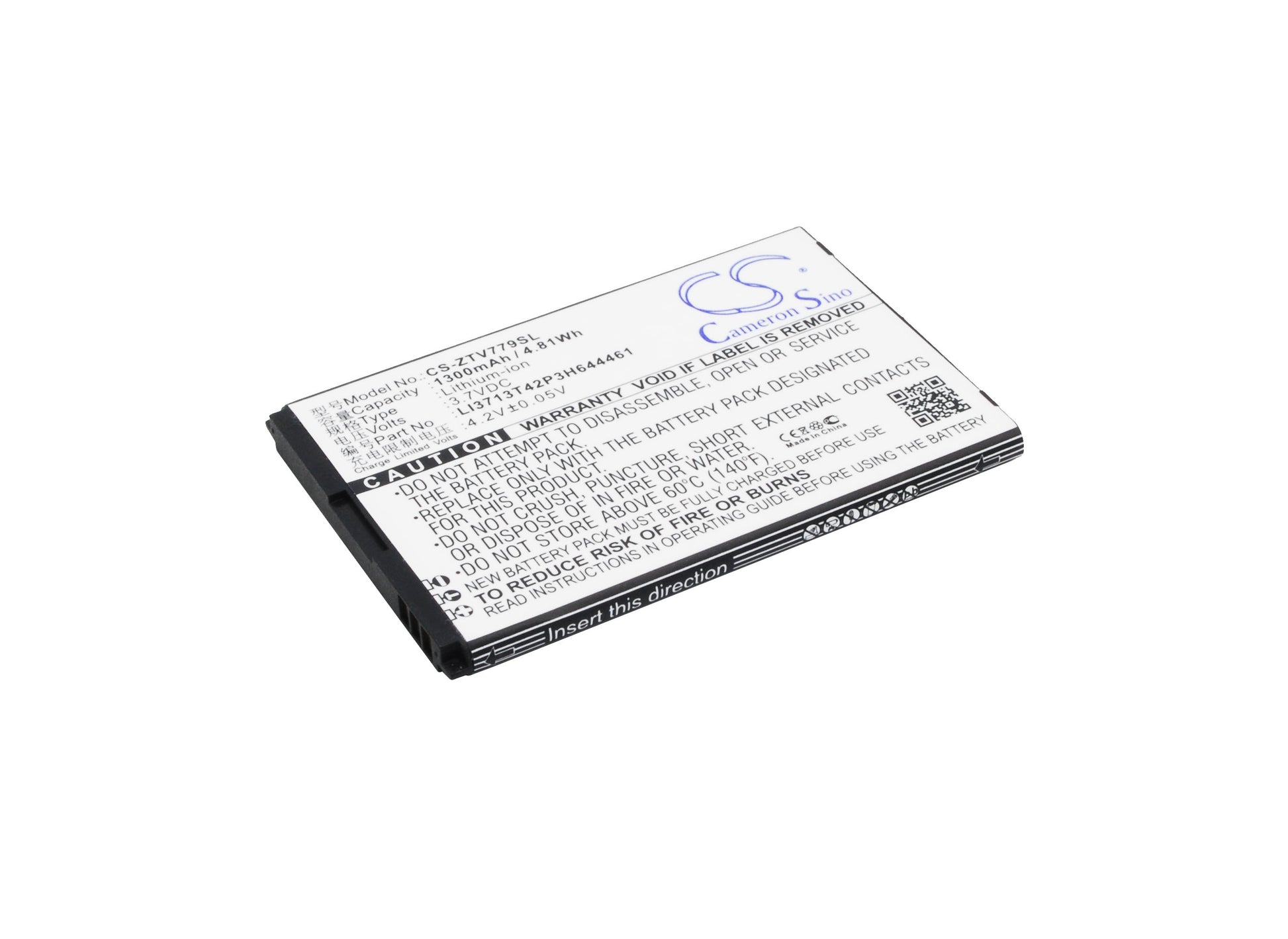 3.7V 1300mAh/4.81Wh Li-ion Mobile/SmartPhone Battery for ZTE