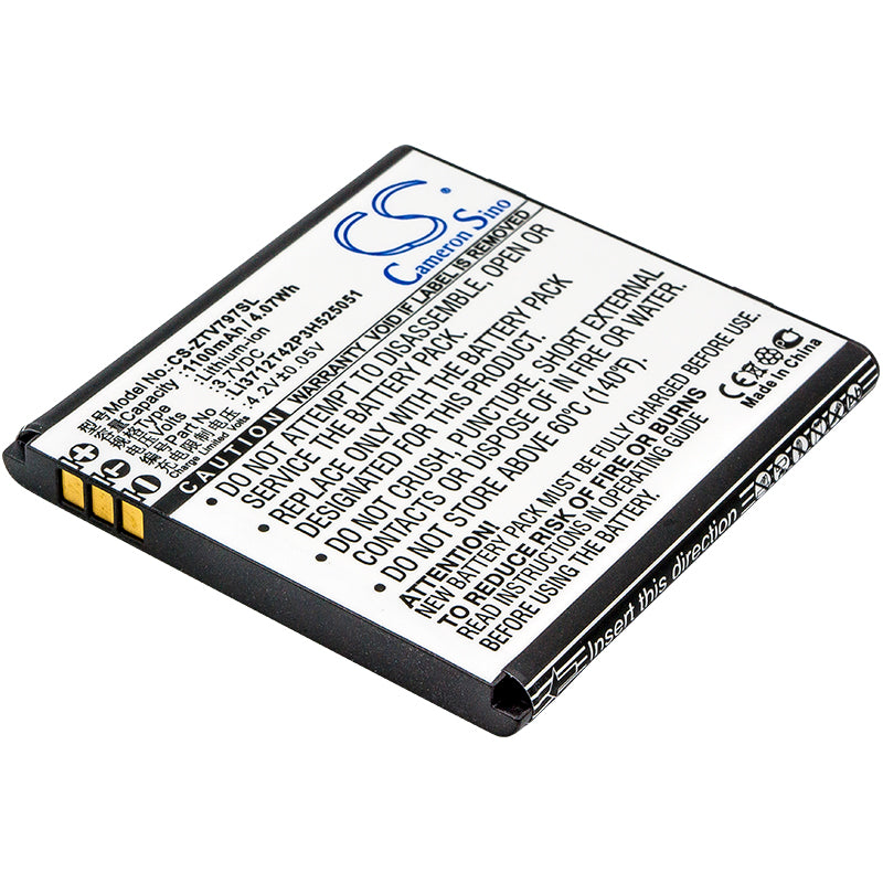3.7V 1100mAh/4.07Wh Li-ion Mobile/SmartPhone Battery for ZTE