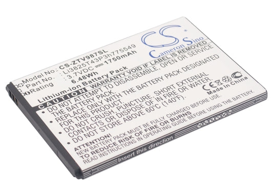 3.7VV 1750mAh/6.48Wh Li-ion Mobile/SmartPhone Battery for ZTE