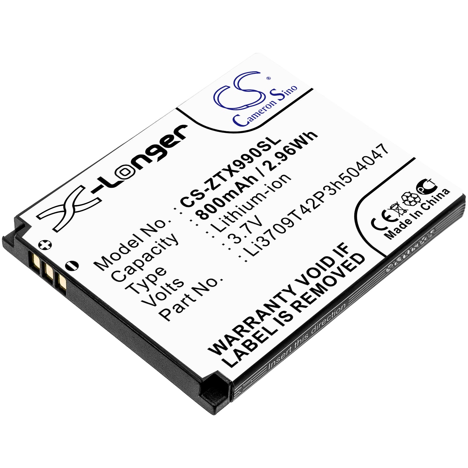 3.7V 800mAh/2.96Wh Li-ion Mobile/SmartPhone Battery for AT&T