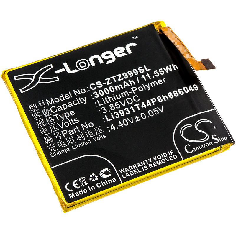 3.85V 3000mAh/11.55Wh Li-Polymer Mobile/SmartPhone Battery for ZTE