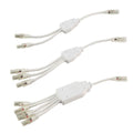 Wet Location Splitter Plug (10.5mm Plugs): 3-Way, White PVC