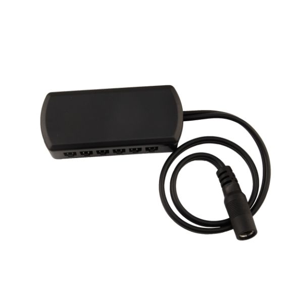 SPOTMOD TILE Power Distribution Splitter Box, 6-way, black