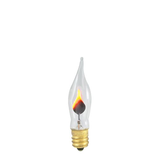 3W CA5 FLICKER FLAME 15MM CLEAR E12 130V