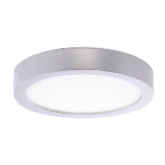 10W LED 5.5" FLUSH MOUNT SILVER ROUND DIMMABLE 3000K 120V
