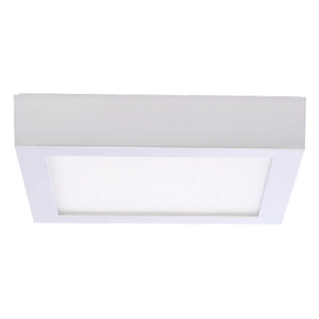 10W LED 5.5" FLUSH MOUNT SILVER SQUARE DIMMABLE 3000K 120V