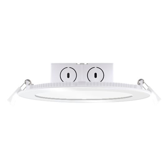 11.5W LED 6" FLAT DOWNLIGHT W/ JBOX WHITE ROUND DIMMABLE 300