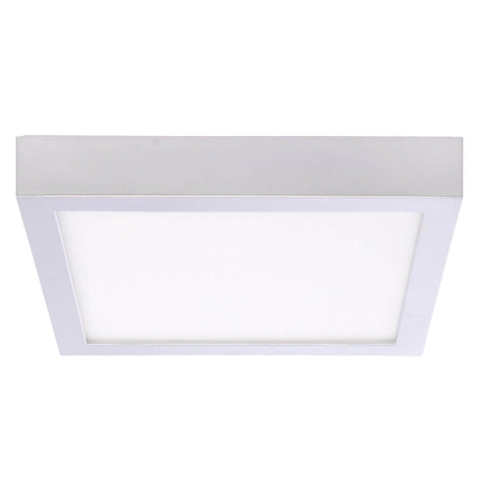 15W LED 7" FLUSH MOUNT SILVER SQUARE DIMMABLE 3000K 120V