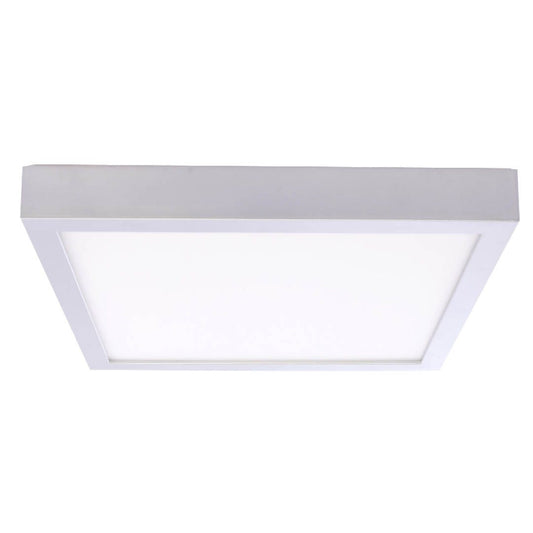20W LED 9" FLUSH MOUNT SILVER SQUARE DIMMABLE 3000K 120V