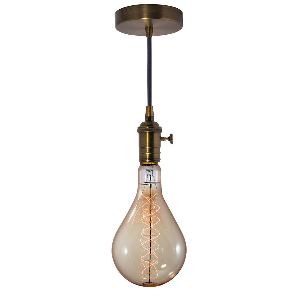 60W PEAR SHAPED GRAND NOSTALGIC SPIRAL E26 120V & PENDANT DI