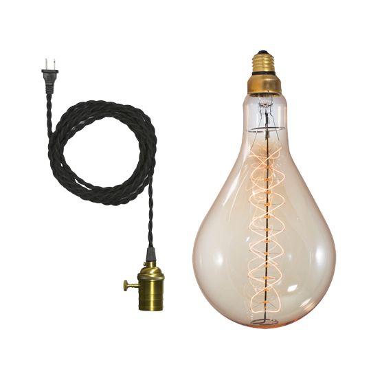 60W PEAR SHAPED GRAND NOSTALGIC SPIRAL E26 120V & SWAG PENDA