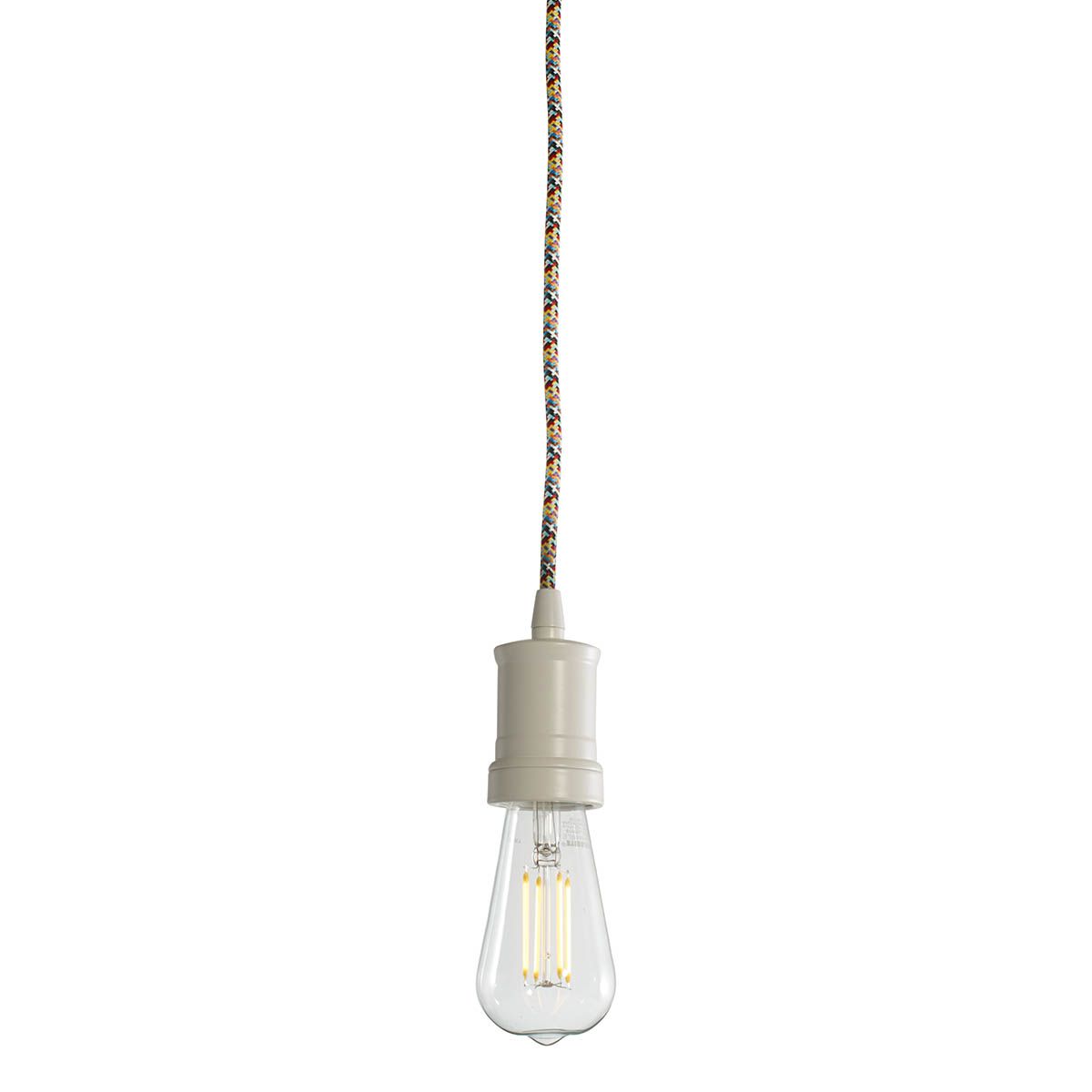CONTEMPORARY BLACK PENDANT W/ 4W LED ST18 2200K CURVED FILAM