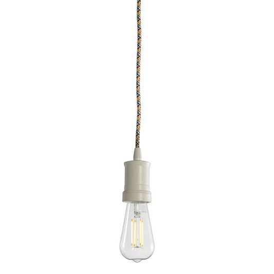 CONTEMPORARY BLACK PENDANT W/ 4W LED ST18 2200K CURVED FILAM