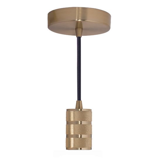 Bulbrite Industrial Pendant - Warm Gold Socket and Canopy wi