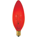 25W BA9 1/2 Torpedo Transparent Red Candelabra E12 120V