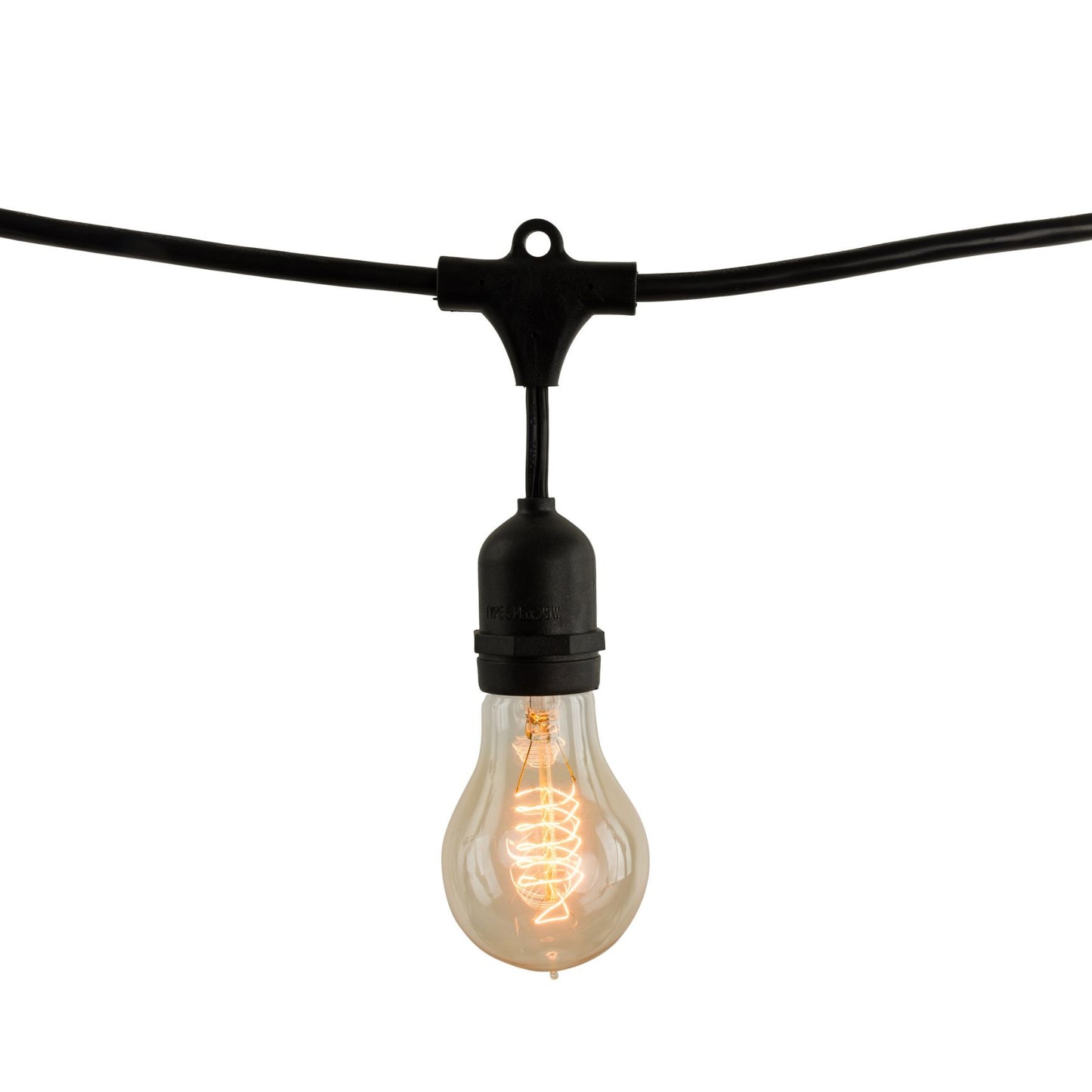 14' STRING LIGHT 10 SOCKETS KIT  BLACK W/25W A19 NOSTALGIC S