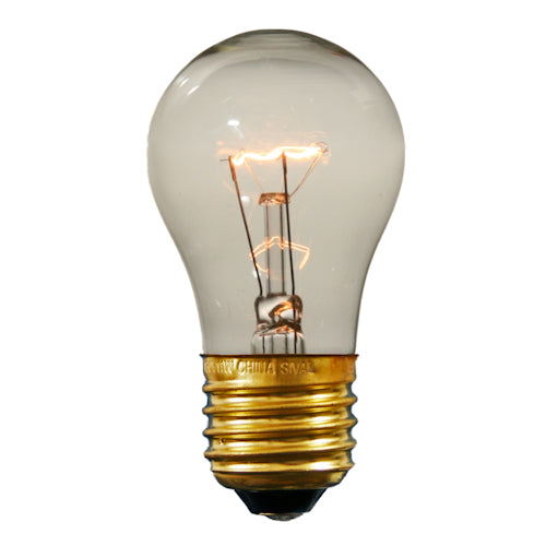 Sival A15 Party Bulbs, 15W - Various Colors Available - (Medium Base/E27), Transparent Red, 25-Pack