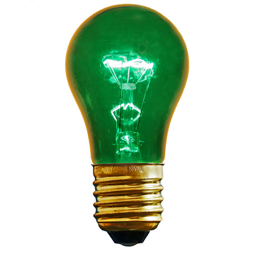 Sival A15 Party Bulbs, 15W - Various Colors Available - (Medium Base/E27), Transparent Red, 25-Pack
