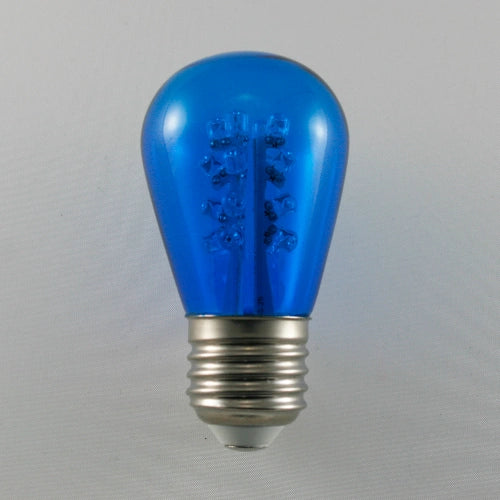 LED S14, glass, 0.7W, 16 LEDs, E27, 120V, blue - (5 pack)