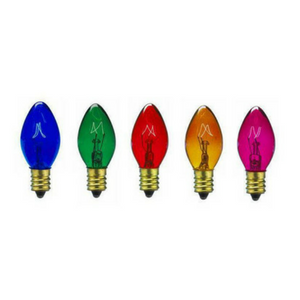 Sival C7 Christmas Bulb, 7W, Transparent Colors 0 Bulbs, 1000-Pack