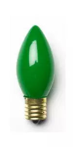 C9 7W, 130V, ceramic green, UL - (5 pack)