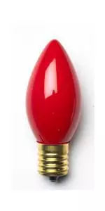 C9 7W, 130V, ceramic red, UL - (5 pack)