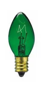 C7 7W, 130V, transparent green, UL - (5 pack)