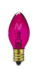 Sival C7 Christmas Bulb, 7W, Transparent Colors 0 Bulbs, 25-Pack