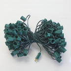 Sival 100 ft C7 Light String, SPT1, Green Wire, E12 Candelabra Base, 5-Pack