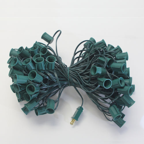Sival 100 ft C9 Light String - SPT1, White, Green or Black Wire (E17/Intermediate Base) (s), 1-String Pack