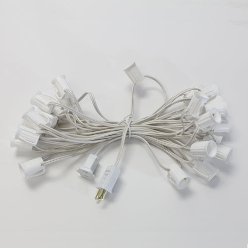 Sival 25 ft C7 Light String - SPT1, White, Green or Black Wire (E12/Candelabra Base) (s), 1-String Pack