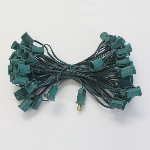 Sival 50 ft C7 Light String - SPT1, White, Green or Black Wire (E12/Candelabra Base) (s), 1-String Pack
