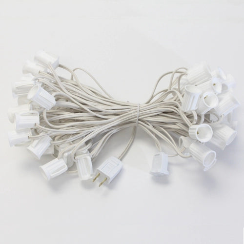 C9 String, 50ft, 12" spacing, white, 18AWG, SPT-1, end-to-en