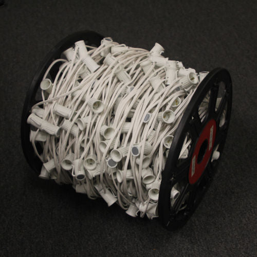 Sival 250 ft. C7 Magnetic Bulk Spool (Lite-Netics) - Green or White Wire & 12" Spacing (E12/Candelabra Base)