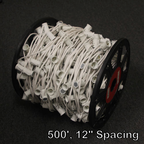 Sival C9 magnetic string light spool 500 ft white wire, 12 in spacing, view 4