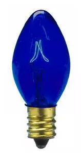 C9 7W, 130V, transparent blue, UL - (5 pack)