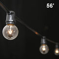 Sival Heavy-Duty Light String, 56', 45 interm. base in-line sockets, 15", 16AWG, plug, black, end-to-end