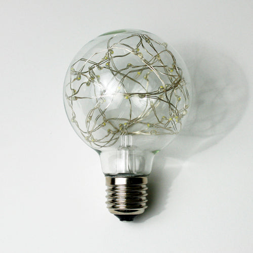 Sival G80 Globe 25 LEDs Fairy FLASHING Bulb, Glass, 1.1W - (Medium Base/E27), 1-Pack