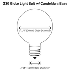 Sival G30 Globe Party Bulbs, 5W, E12 Candelabra Base, Pearl White, 500-Pack