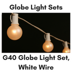 Sival G40 globe string light 25 ft, white wire, clear bulbs, G40LSWCL-1, view 2