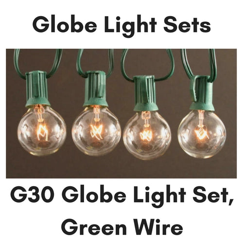 G30 25LT Light Set, 6" x 12" x 6", green cord, clear bulb, U