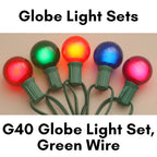 Sival G40 globe string light 25 ft, green wire, clear bulbs, G40LSGCL-1, view 2