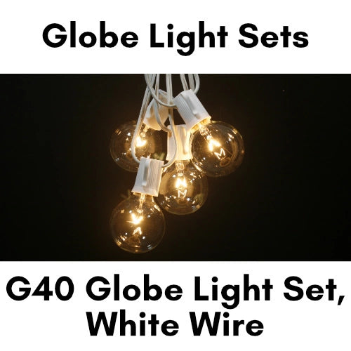G40 25LT Light Set, 6" x 12" x 6", white cord, clear bulb, U